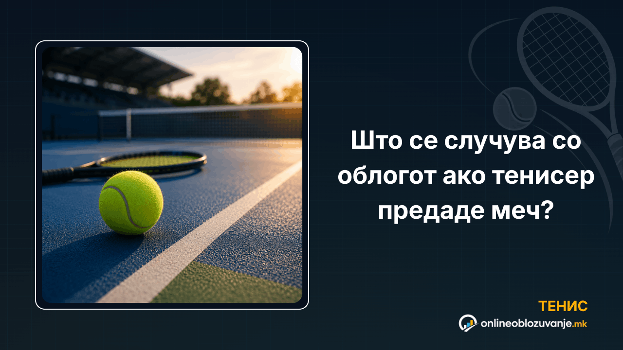 Што се случува со облогот ако тенисер предаде меч?
